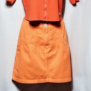 Petit Rose Orange Denim Skirt Women's (EU42 / US Small)